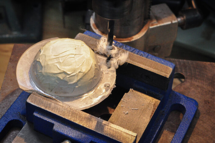 drilling the flange on the portal dome