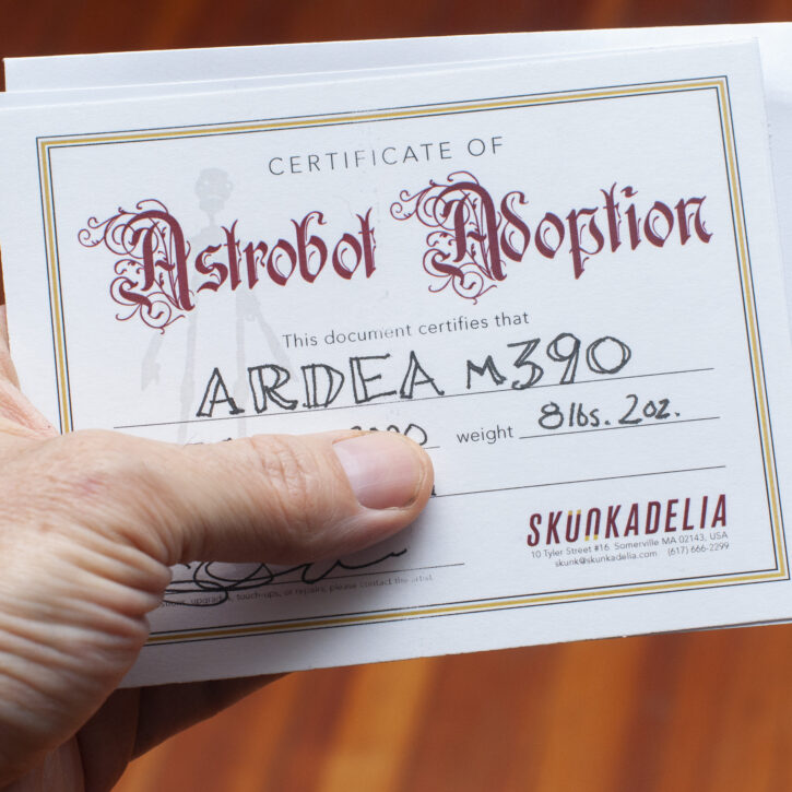 Ardea's adoption certificate