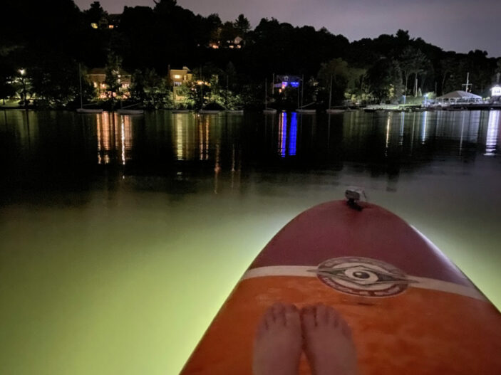 paddlebaord with LED underwater lighting